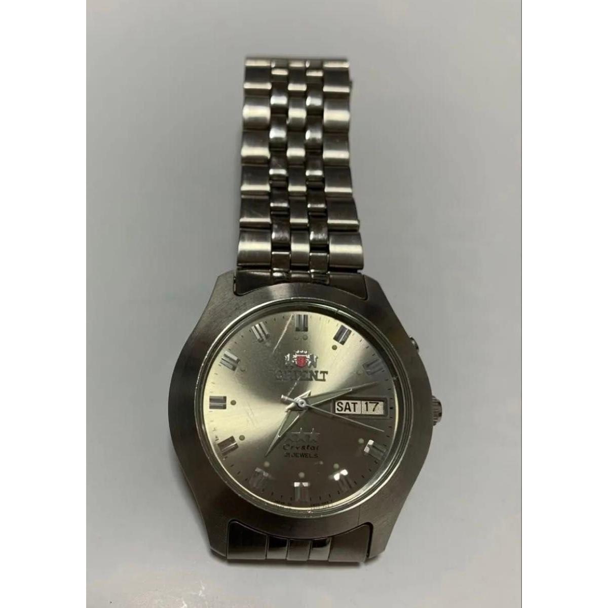 Used ORIENT EM5W-C0 crystal21 JEWELS Silver