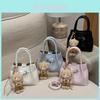 Pu Bucket Bag For Women With Zipper Closure And Inner Pockets For Daily Use