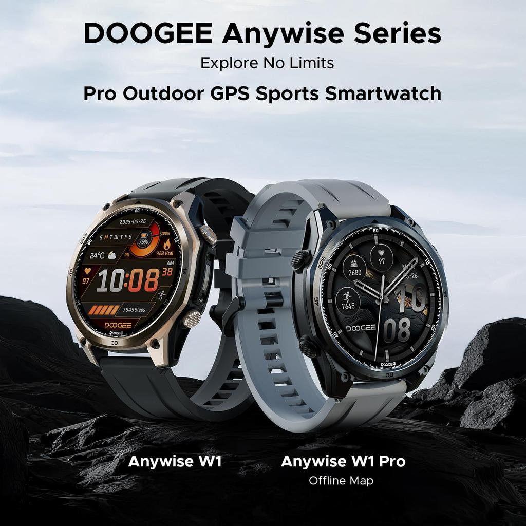DOOGEE Anywise W1 Pro, 1.43'' Fitness Smartwatches for Android Phone/iPhone,170+ Sports Modes, Answer/Make Calls/12 Days Battery/2 Strap