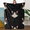 1pc Cozy Cat-Themed Flannel Blanket - Soft, High-Quality Digital Print, Polyester, All-Season Use, Perfect Gift for Family
