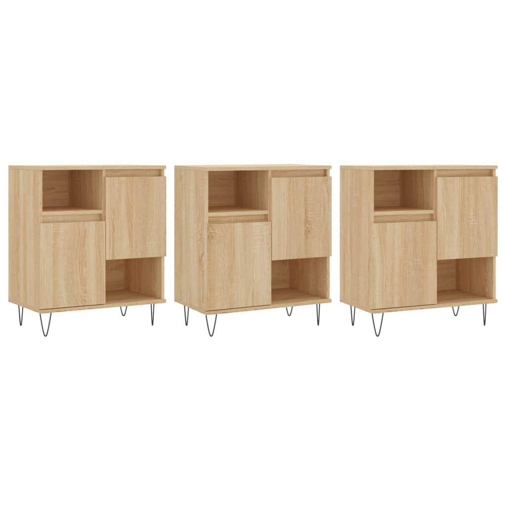 Sideboards 3 pcs Sonoma Oak Particleboard