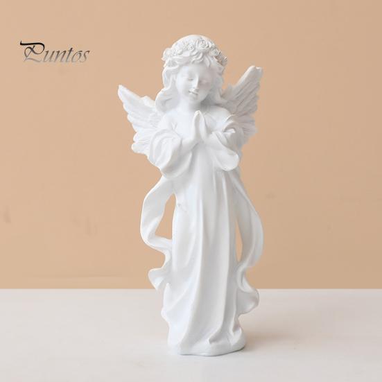 Gebetsengel Figur Zügel Schutzengel Statue Weiß Geflügelte Fee Mädchen Skulptur Home-Office Bücherregal Desktop Dekoration Ornament
