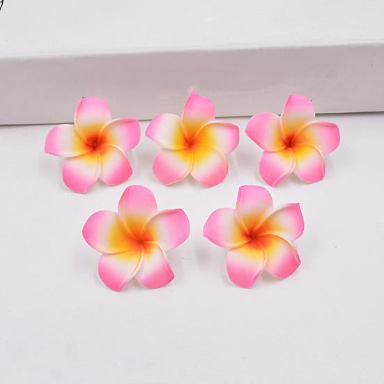 10 Pcs Artificial Flower Realistic Looking Fade-Resistant Colorful Decorative Faux Frangipani Flower