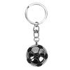 Half Soccer Keychain Stainless Steel Sports Ball Key Chain Backpack Accessory for Boys Girls Fans