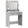 Makeup Table Grey Sonoma 79 x 41 x 135 cm Particleboard
