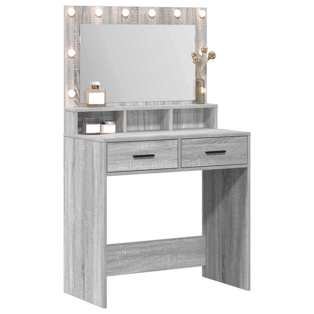 Makeup Table Grey Sonoma 79 x 41 x 135 cm Particleboard