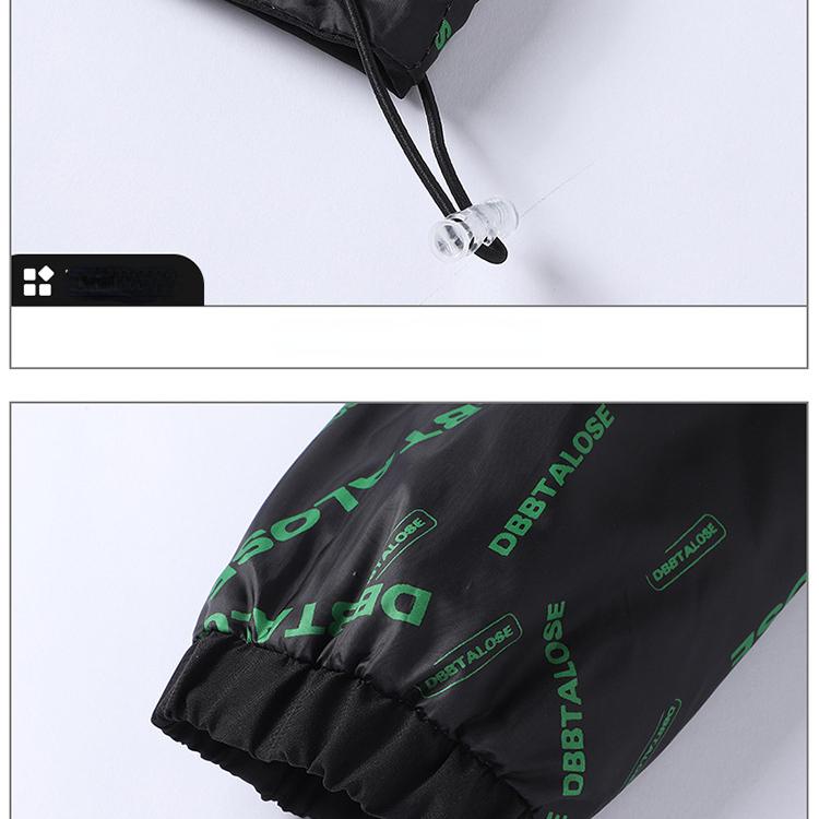 Stehkragen Doppelseitiger Buchstabendruck Herren Sportjacke Frühling Herbst Baseball Jugend Freizeitkleidung