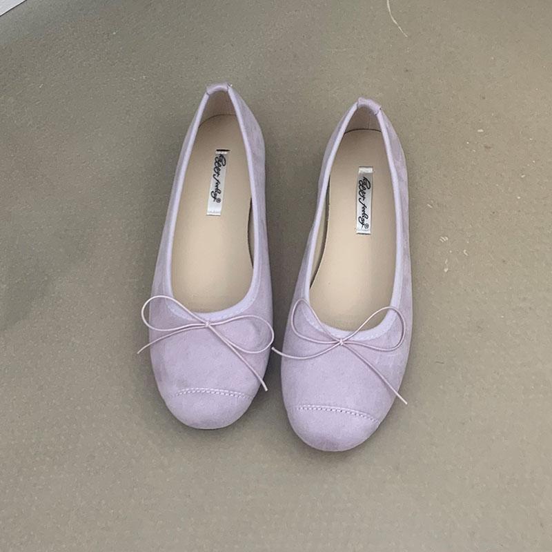 Mode Schuhe Runde Zehen Luxus Damen Ballerinas Tanzschuhe Damen Slipper Mode Schmetterlingsknoten Flache Damen Schuhe