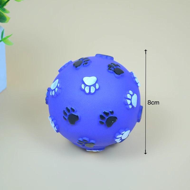 

Dog Toy Vocal Ball Latex Puppy Bite-Resistant Teether Ball Relieving Stuffy Vent Teddy Bichon Golden Retriever Pet Supplies Sugar Gum Footprint Ball