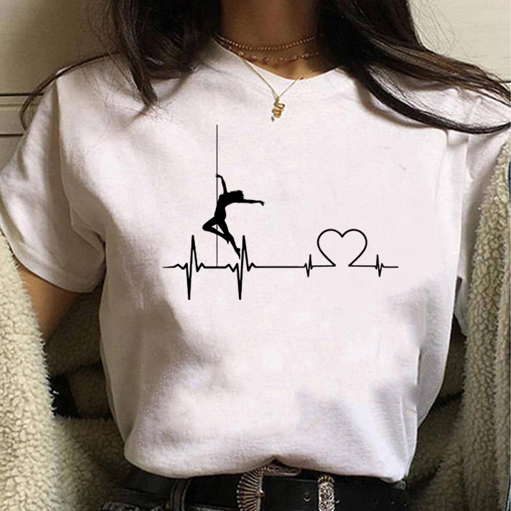 Poledance tshirt women summer funny top girl anime manga clothes S