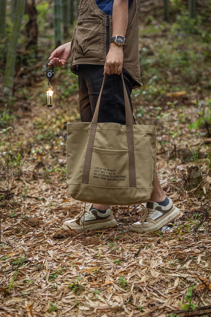 CAMPING MOON Canvas Tote, Military Tote, Camping Gear Storage Case, 24oz, Extra Thick Canvas, B4 Size, B-189