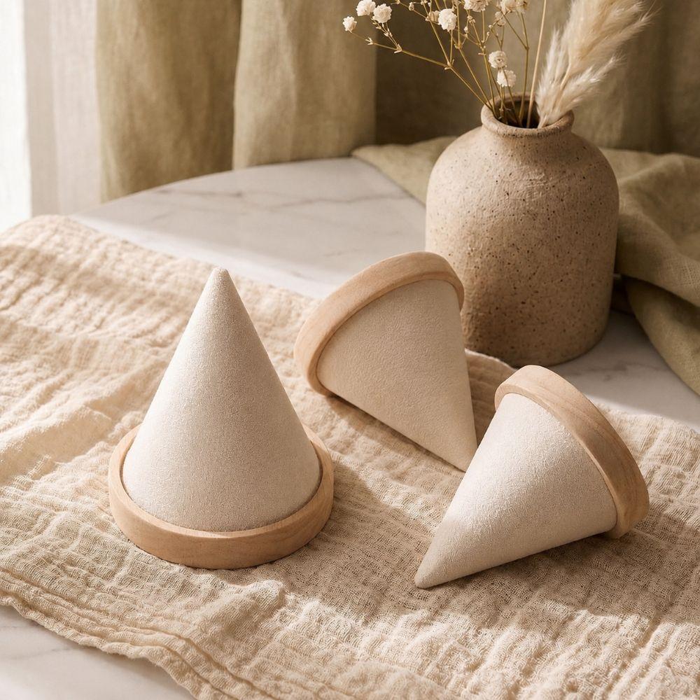 Wooden Cone Necklace Storage Rack Countertop Display Cone Bracelet Stand  Home Jewelry Organization