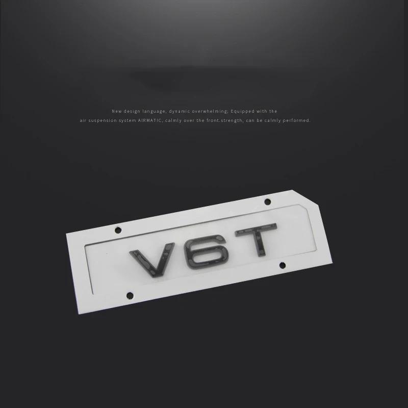 2pcs Car Styling ABS V6T V8T V10 Letter Emblem Tail Trunk Fender Side Badge Sticker For Q1 A4 A3 A5 A6 Q3 Q5 Q7 S6 Accessories