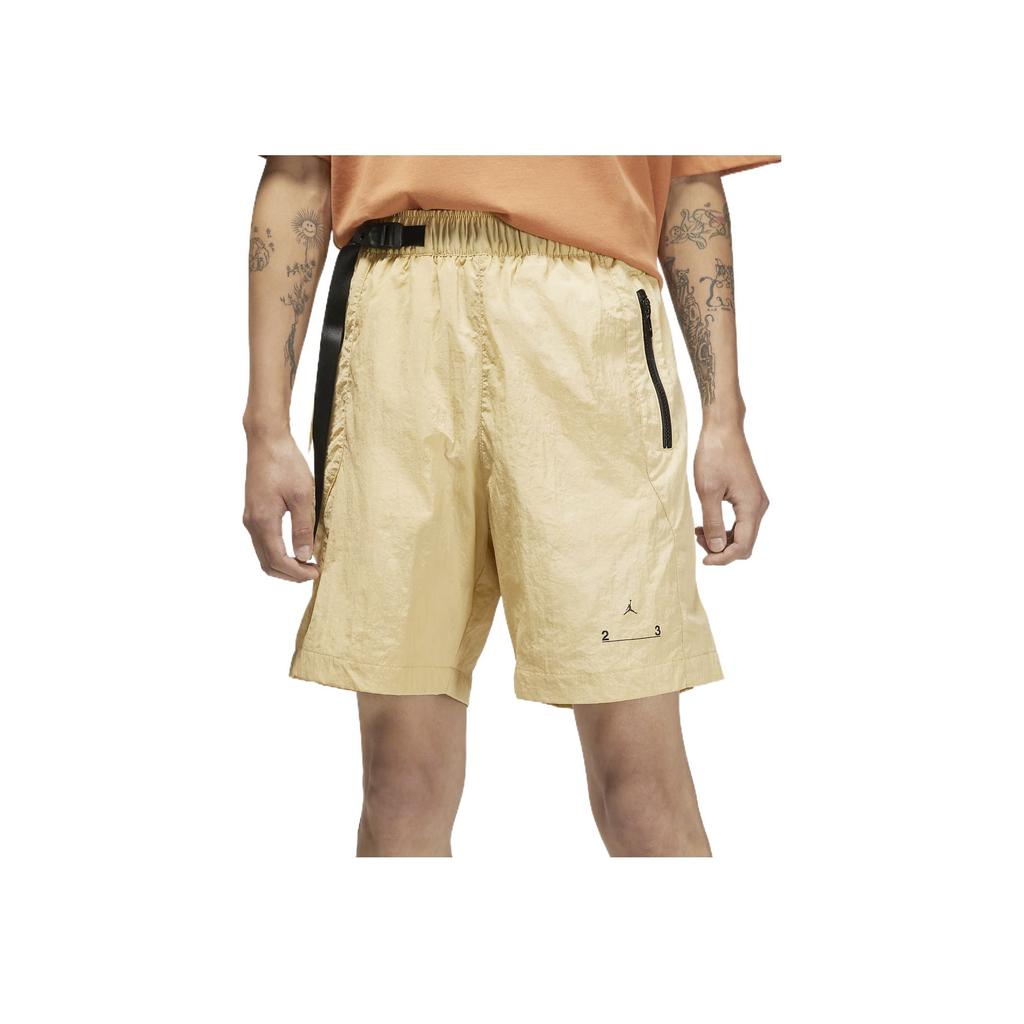 Jordan Solid Logo Woven Casual Shorts Men Bottoms Sesame-Yellow DQ7876-252