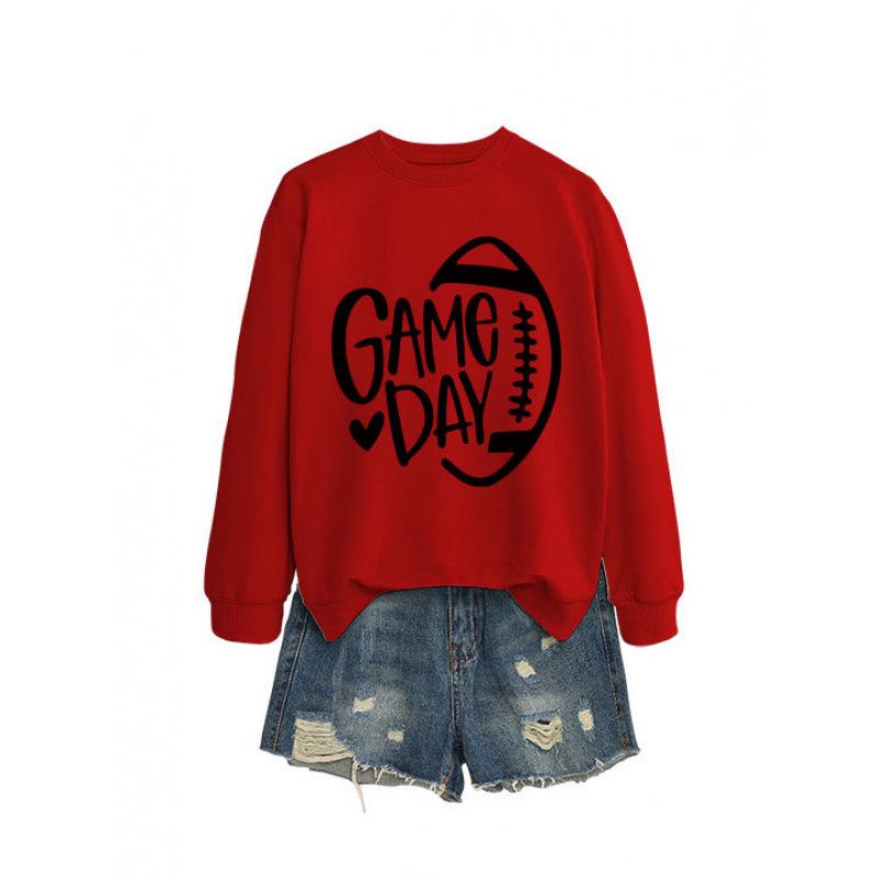Women's Game Day Rugby Heart Long Sleeve Hoodie - Autumn/Winter Comfort
