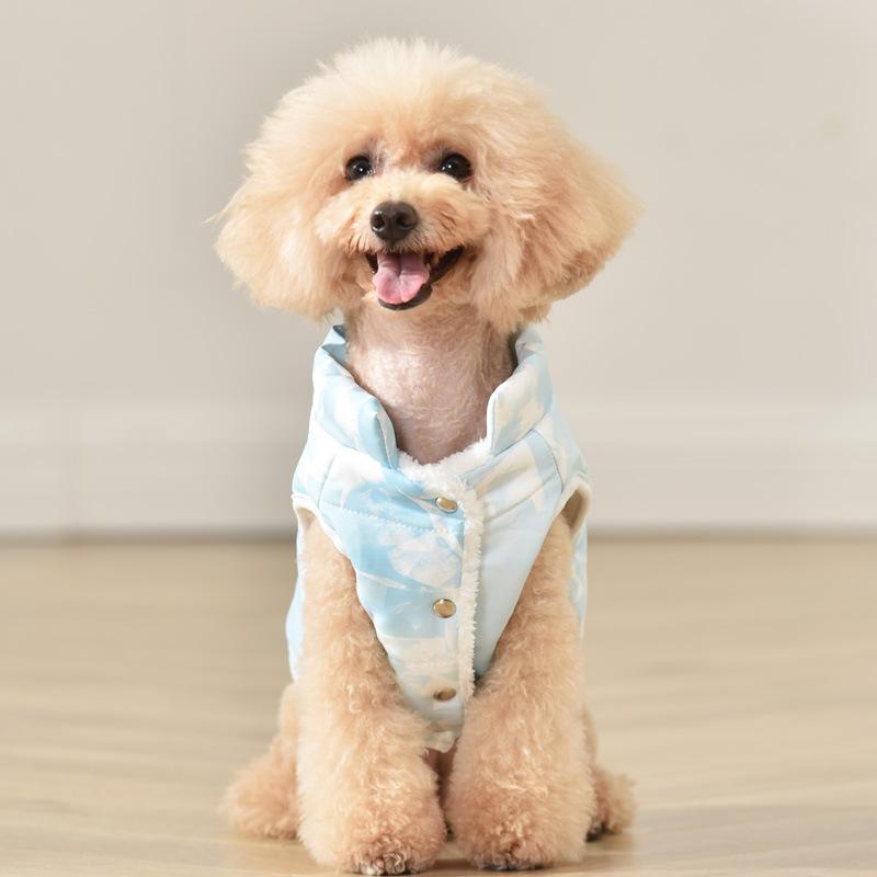 Winter Pet Clothing Plush and Thick Cotton Jacket Small and Medium-sized Dog Cotton Jacket Warm and Waterproof Vest