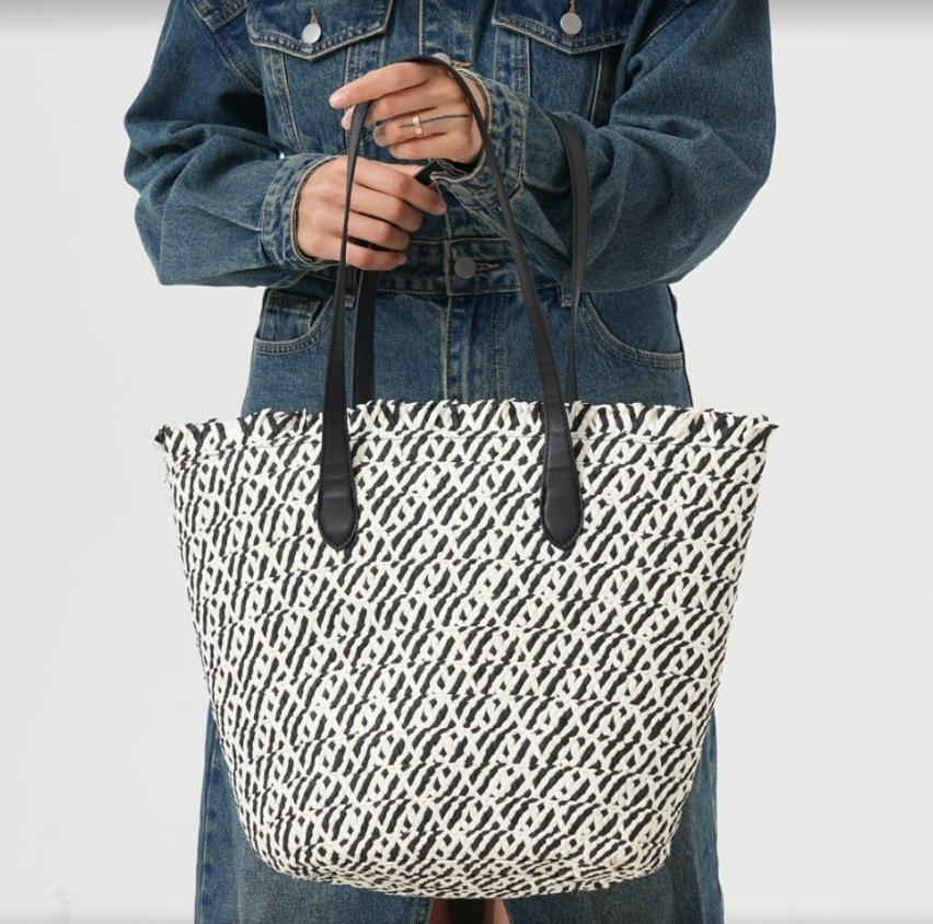 Summer Straw Woven Bag New Large-capacity Hand-woven Bag Straw Bag Tote Bag Women's Vacation Beach Shoulder Bag
