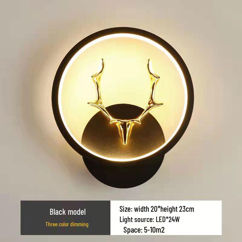 Nordic Deer Head Wall Lamp: Modern Minimalist Light for Bedroom, Corridor, Stair, or Living Room