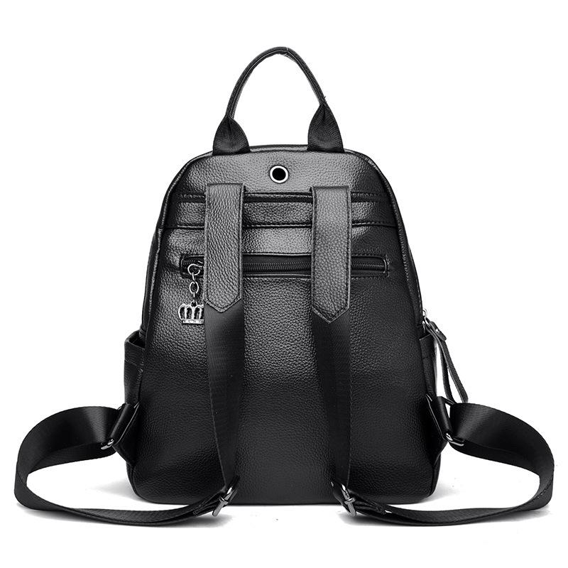 Simple Backpack for Women New Korean Style Trendy Women Fashion Versatile Schoolbag Travel Bag Women Soft Leather Casual Backpack