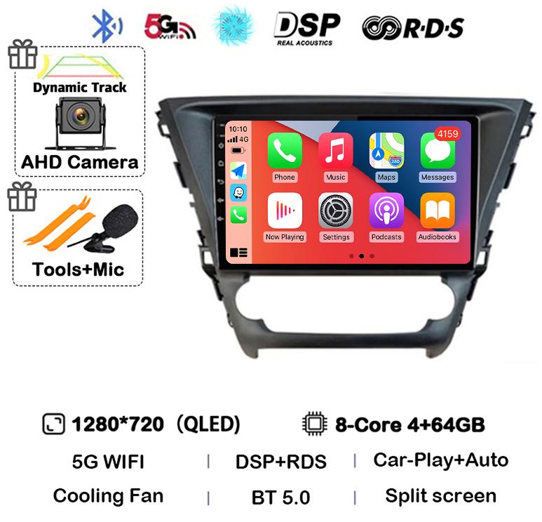 Android 14 Carplay Auto WIFI+4G For Toyota Avensis 2018 2019 2020 Car Radio Multimedia GPS Stereo Video Player DSP 360 Camera BT