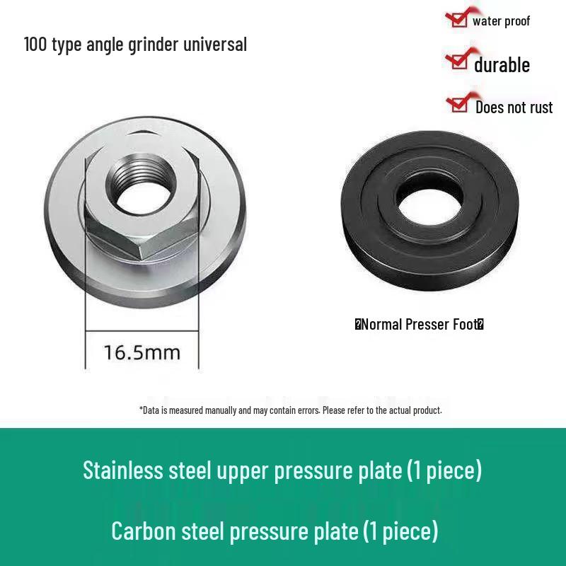 100 Angle Grinder Flange, Stainless Steel Hex Nut, Threaded Gasket, Polishing Accessory, Large