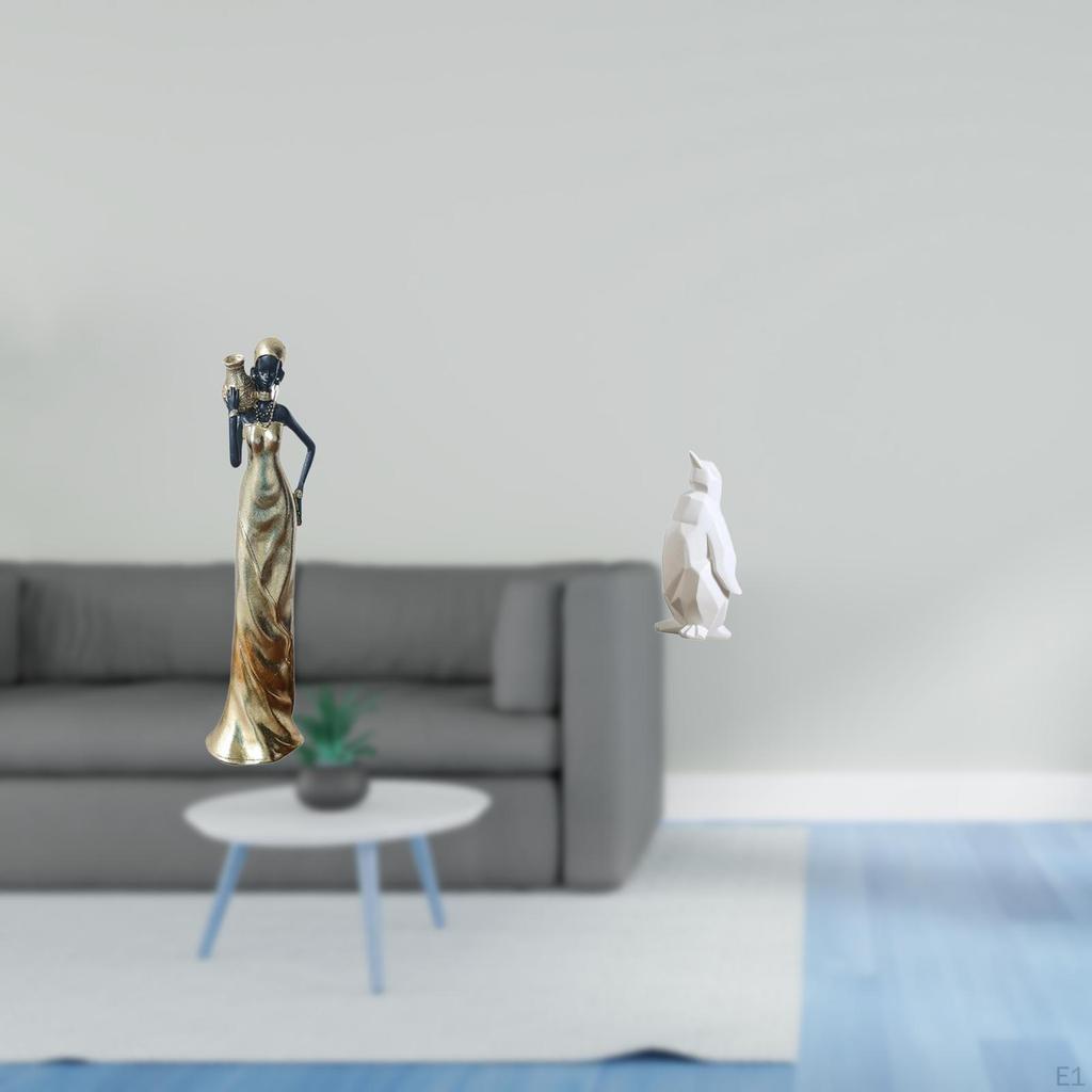 African Tribal Figurine Lightweight Decorative Sculpture Resin Animal Statue for Housewarming