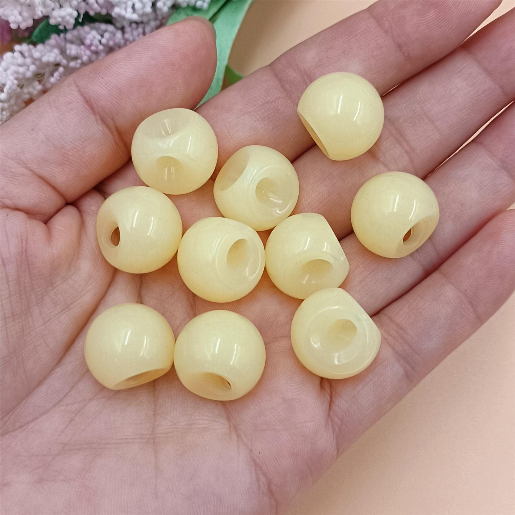 

Товары для вечеринок, автомобильная подвесная повязка на голову, акриловые цветные бусины, цепочка для мобильного телефона, 10 шт., 16 мм, желеобразные цветные аксессуары для самостоятельного изготовления, бусины с боковыми отверстиями жёлтый