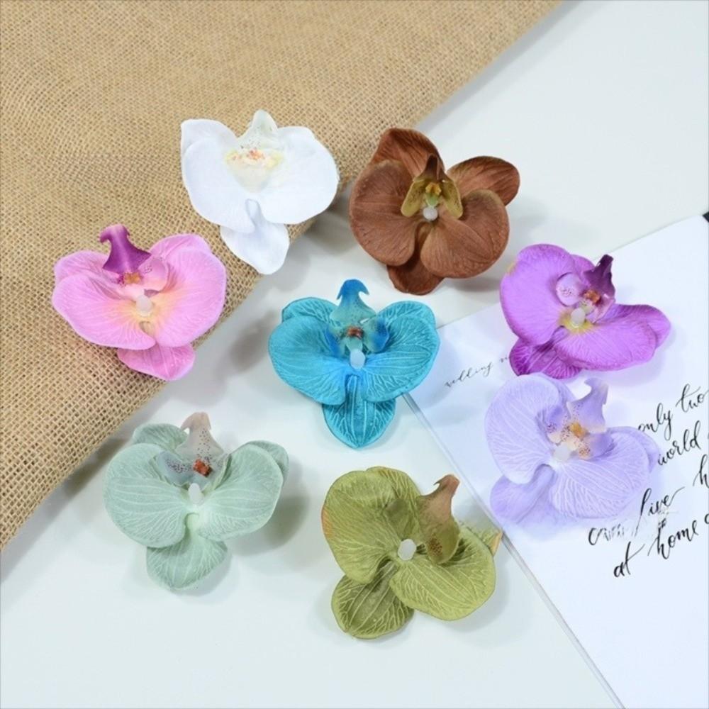 10 Stück Seidenmotte Orchidee Künstliche Blumen Kunstblume Phalaenopsis Blume Haarschmuck DIY Souvenir Geschenk Hochzeitsdeko