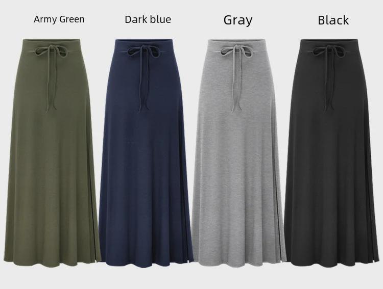 New High-Waist Slit Belt Skirt for Women: Korean Style, Slim, Temperament, Mid-Length Hip Skirt for Spring & Summer