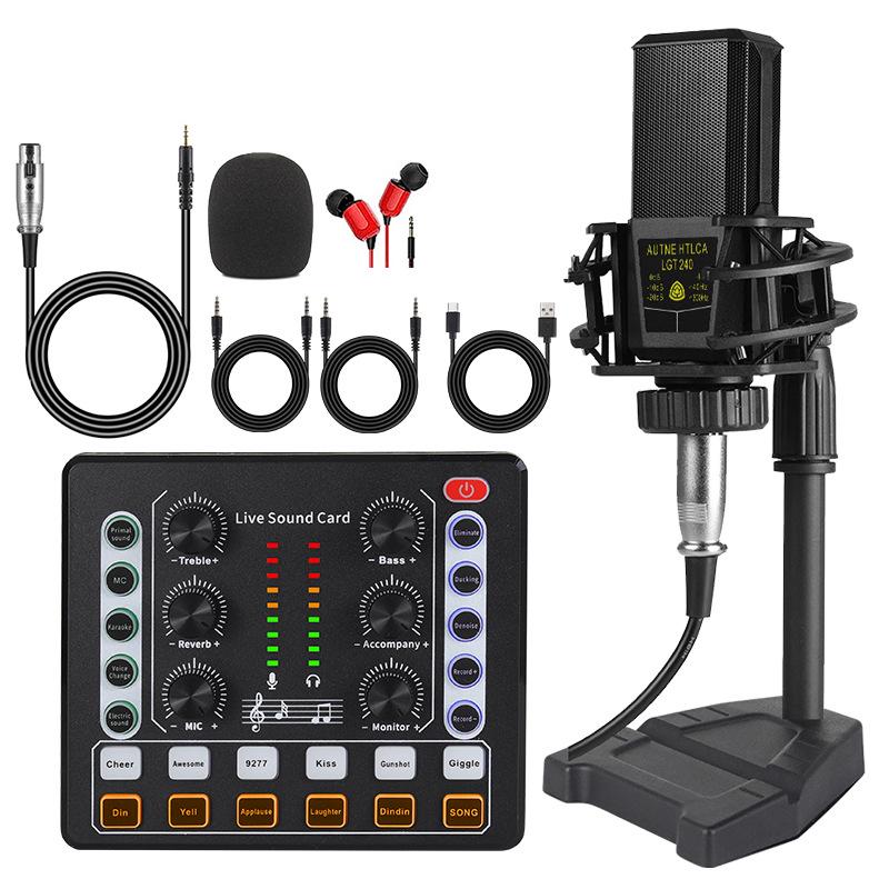 V8s English Sound Card Device: Desktop and Mobile Live Broadcast & Recording Set
