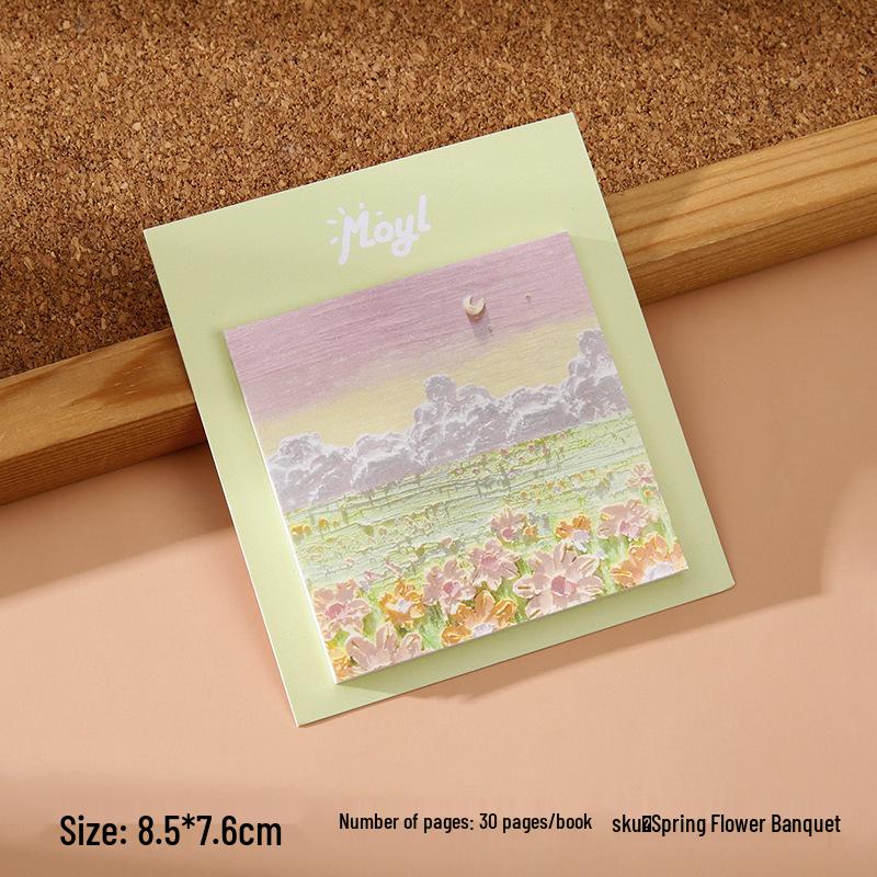 Landscape Oil Painting Sticky Notes - Student Labels & Office Memo Pads