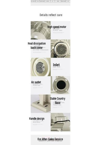 High-Power Medium Pressure Centrifugal Fan for Woodworking Dust and Smoke Exhaust - 220V
