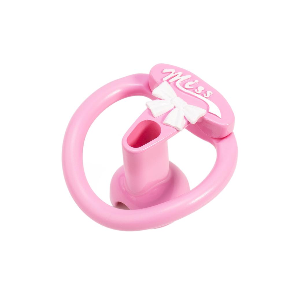 Bow Pink Negative Inverted Plastic Femboy Chastity Cages Male Chastity Device Penis Lock Sex Toys for Men Pet BDSM