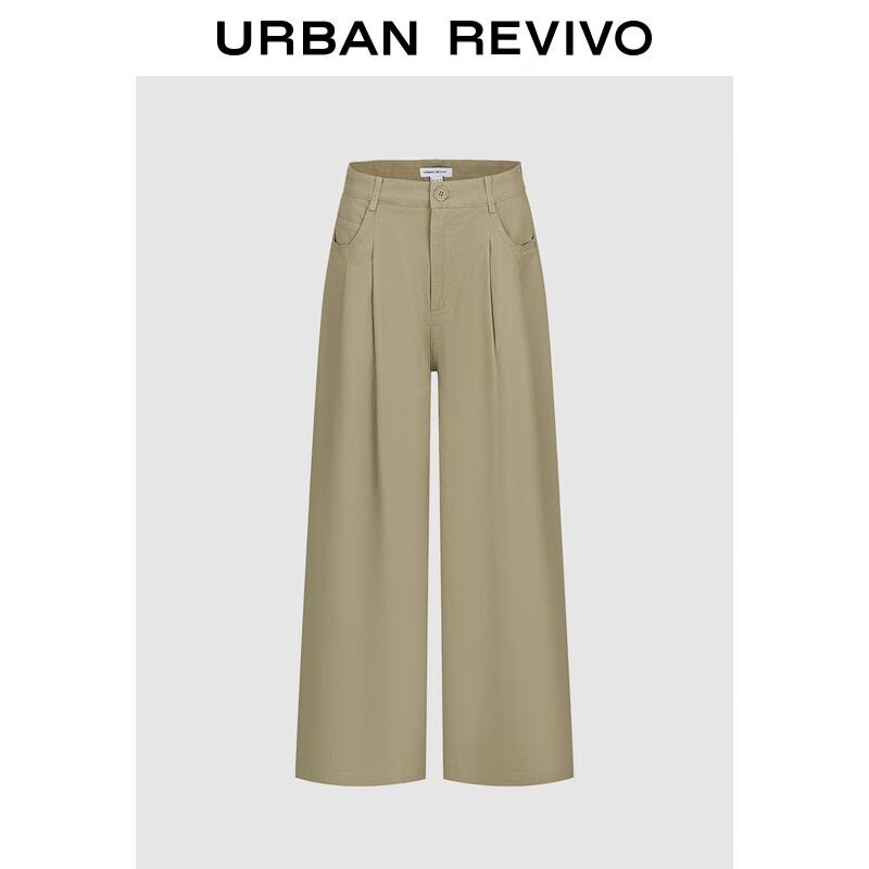

UR2025 Women s Pleated Cotton Wide-Leg Commuter Pants S