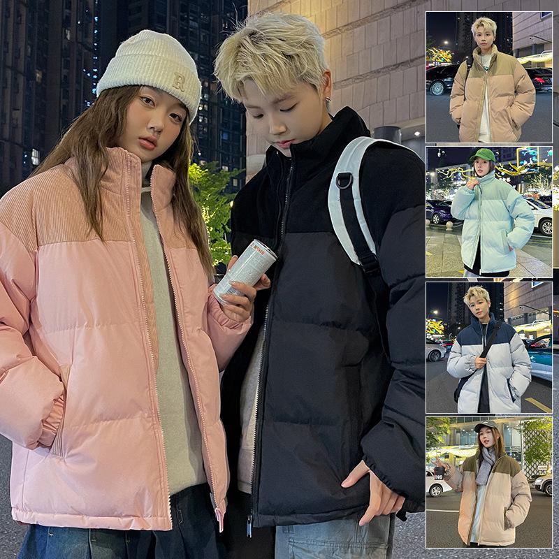 Padded clothes men's winter windproof corduroy padded clothes couple women's thickened padded jacket jacket stand-up collar to keep warm