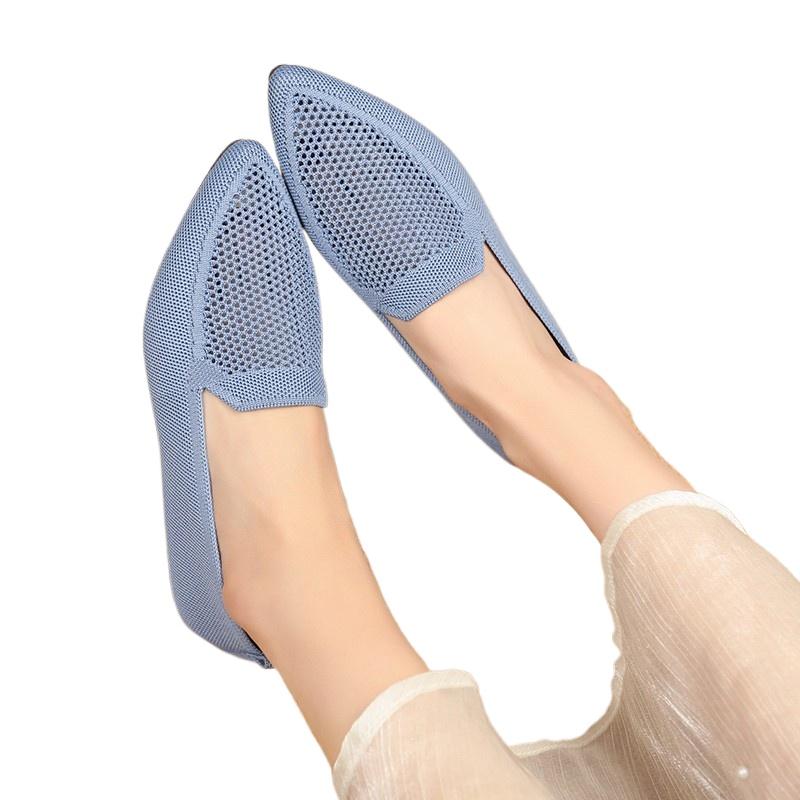 2025 New Women Flats Shoes  Summer Casual Mesh Breathable Flat Shoes Ladies Comfort Light Sneakers Women Slip On Loafers Shoes