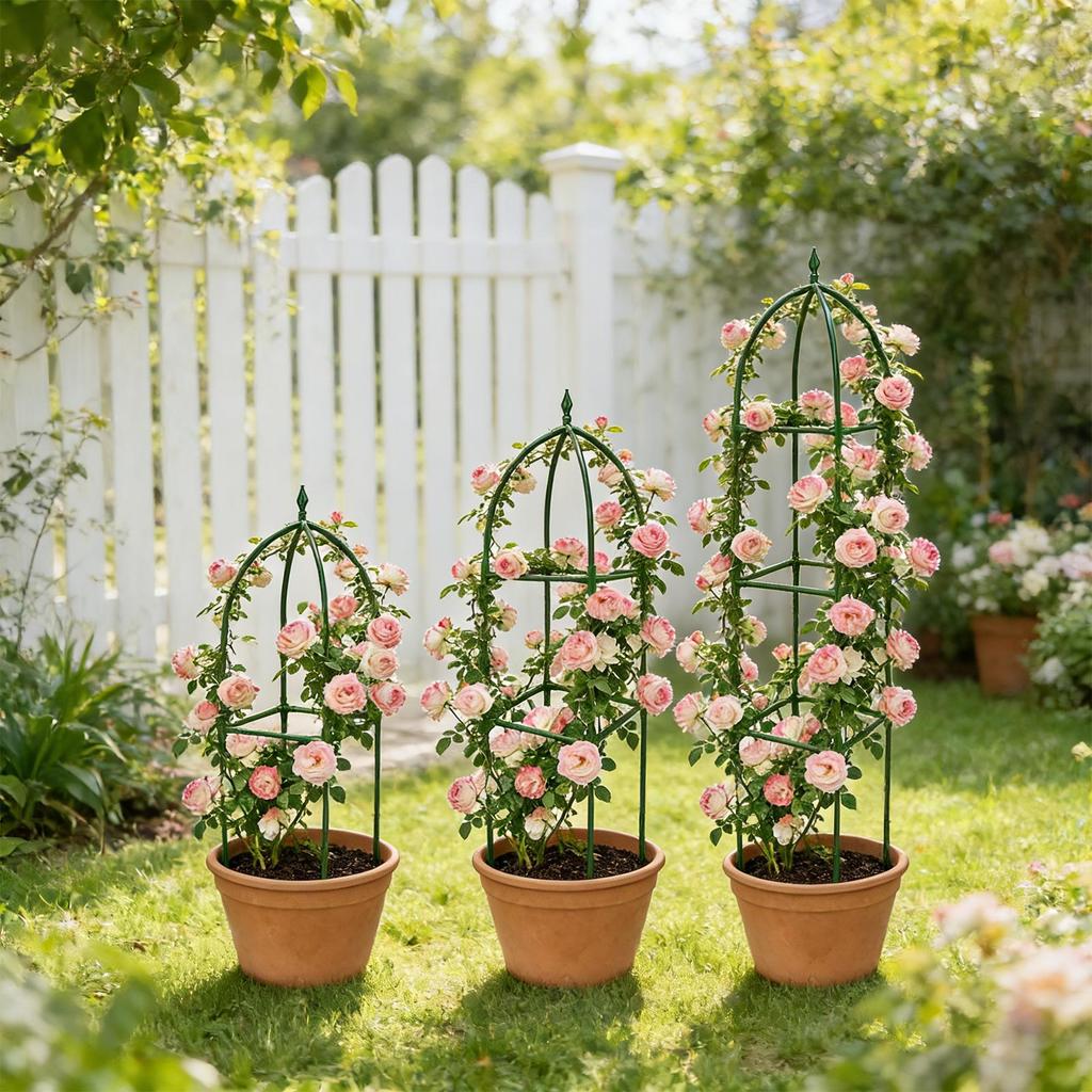 Garden Trellis for Climbing Plants Adjustable Height Vertical Stand Frame Holder Metal Garden Trellis for Balcony House Outside