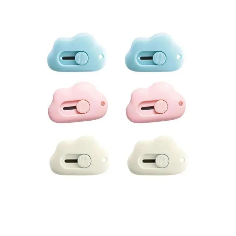 Schattig Konijn Wolk Kleur Mini Draagbaar Praktisch Mes Papier Snijmachine Papier Snijmachine Scheermes Kantoor Schrijfwaren
