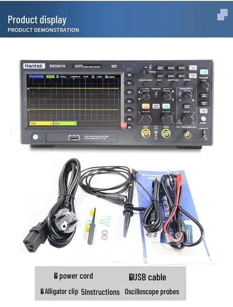 Hantek DSO2C10/DSO2D15 Dual-Channel Digital Storage Oscilloscope, 100MHz