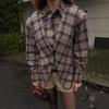 2026 Spring Collection: European & American Style Plaid Shirt - Chic, Casual, Retro Design with Waist-Cinching for a Trendy Look