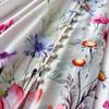 Spring Summer Fashion Vintage Flower Maxi Dress Women's Stand Collar Long Lantern Sleeve Single Breasted Floral Print Belt Slim Boho Dress
