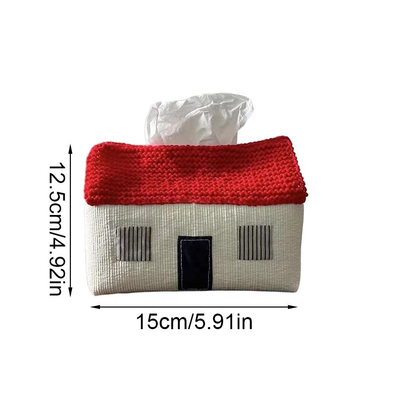 1PC Fabric Tissue Bag Kitchen Acceesories Small House Tissue Bag Cartoon Tissue Cover Thickening 15x12.5cm