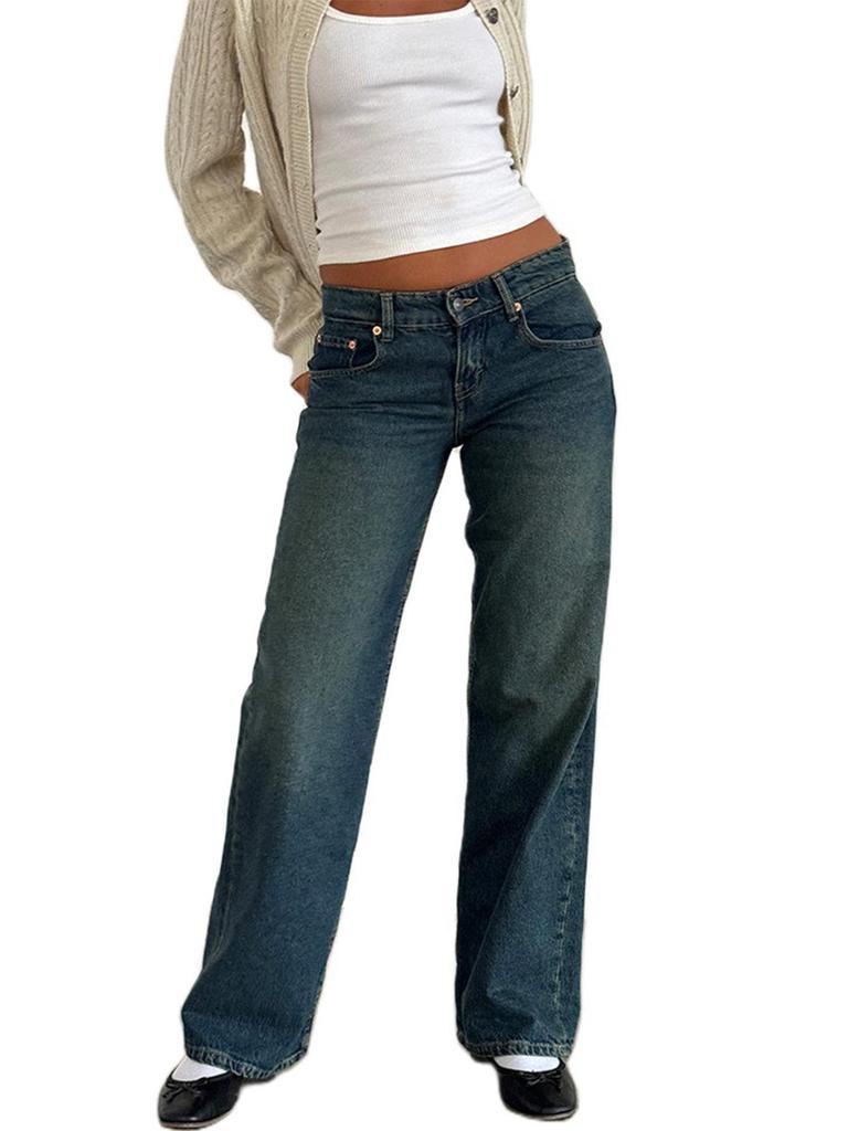 Jeans dritti in denim da donna di alta qualità europei e americani