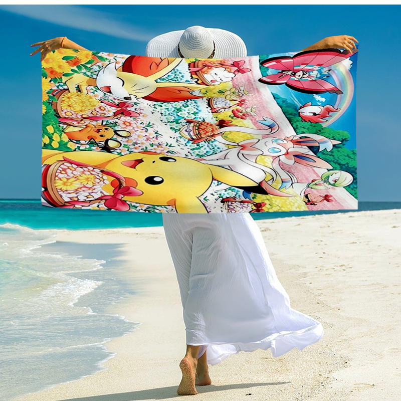 Pika And Friends In Spring Beach Towel, Super Soft Microfiber, Gift for Her/Him, Birthday, for Pool, Beach, Travel, Home Decor Fan gifts
