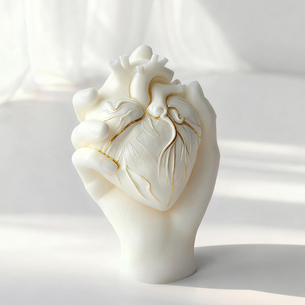 Heart Candle Mold Hand Holding Heart Silicone Mold DIY Aromatherapy Plaster Craft Home Decor Gift
