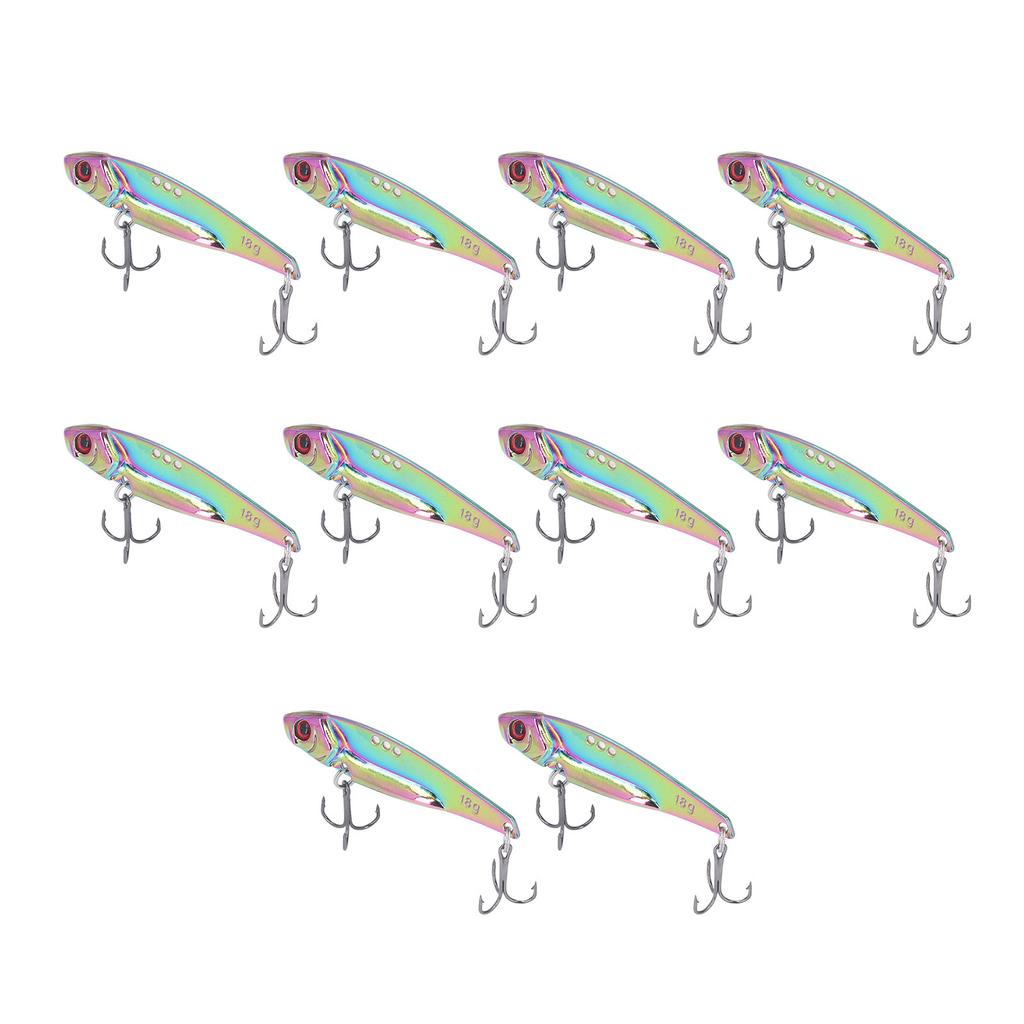 10PCS Fish Shape Artificial Bait High Simulation Aluminum Alloy Fishing Lure Bait with Barb