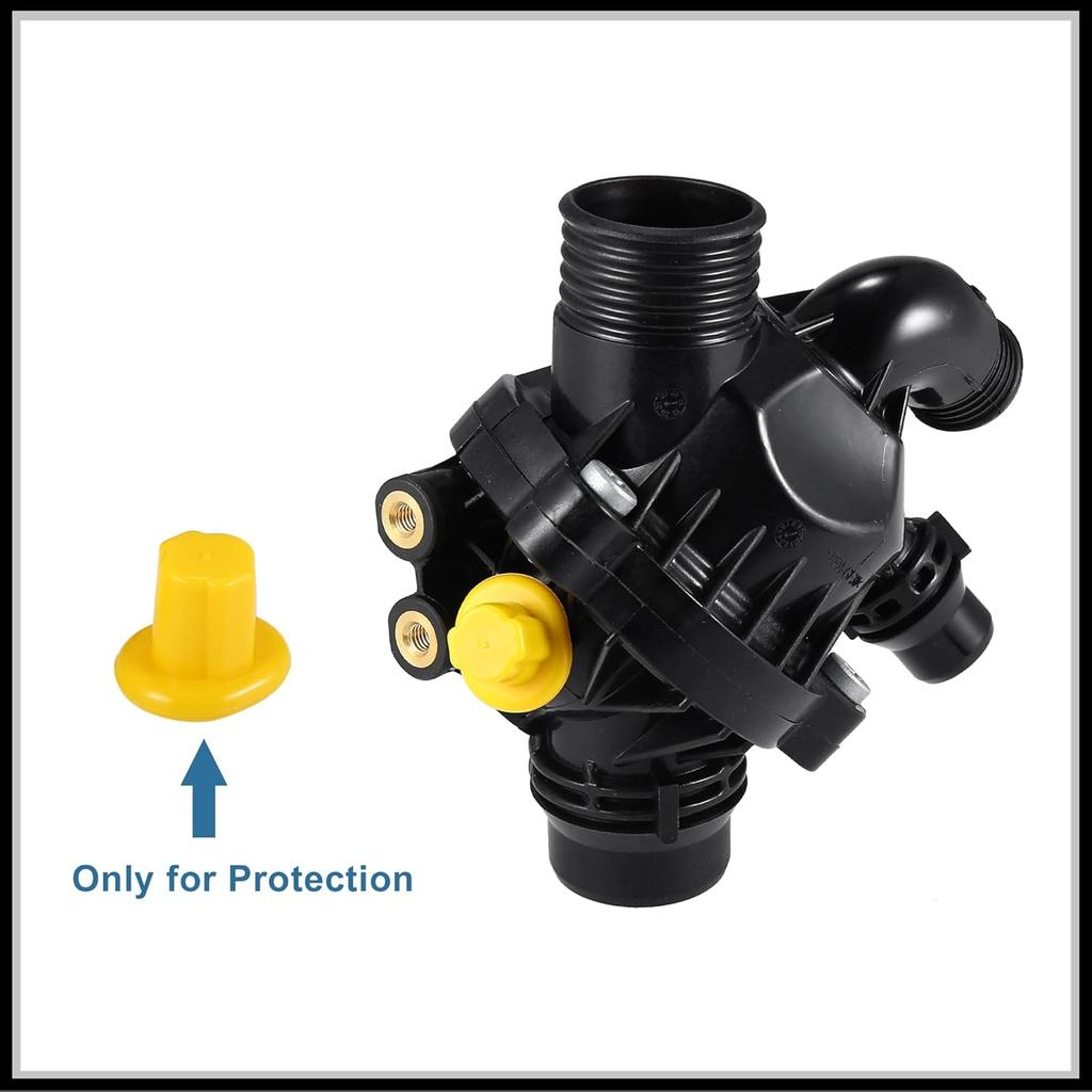 Thermostat Housing Assembly Replacement for BMW 135i 2011-2013, No.11537601158 Plastic Metal Black 1 Pc