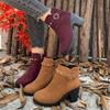 New Plus-size Shoes, Boots, Thick Heels, High Heels, Women's Boots, Short Belt Buckles