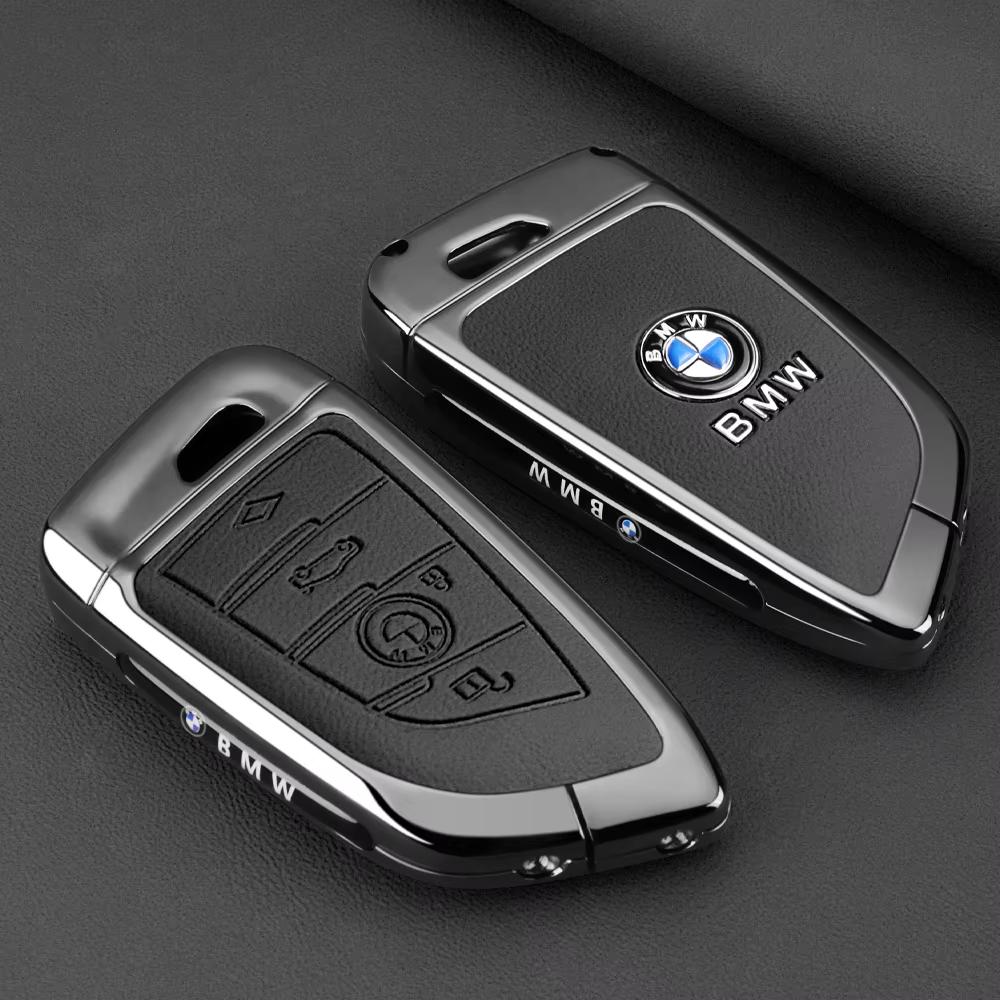 MLKJ3 Metal Leather Car Remote Key Case Cover Shell For BMW X1 X3 X4 X5 F15 X6 F16 G30 7 Series G11 F48 F39 520 525 f30 118i 218i 320i