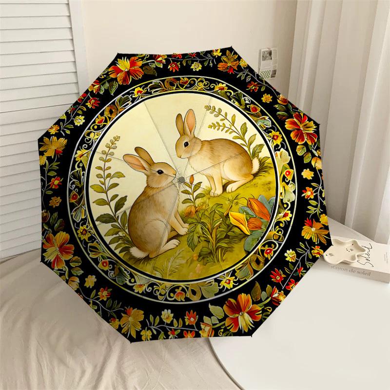 

1PC rabbit flower Umbrella-8-Rib Reinforced, Automatic Open, Lightweight & Durable, Cute Fashion Accessory for Outdoor-W132